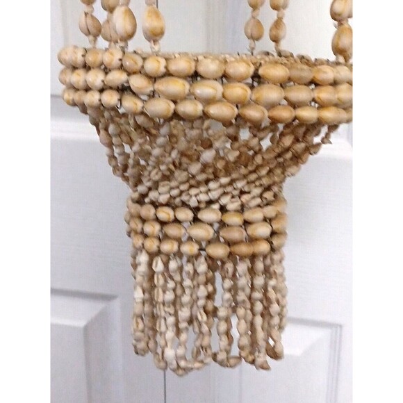 Lot Of 2 Vintage Hanging Planter Sea Shell 2 Tiered Plant Holder 42” Tall - Picture 6 of 11